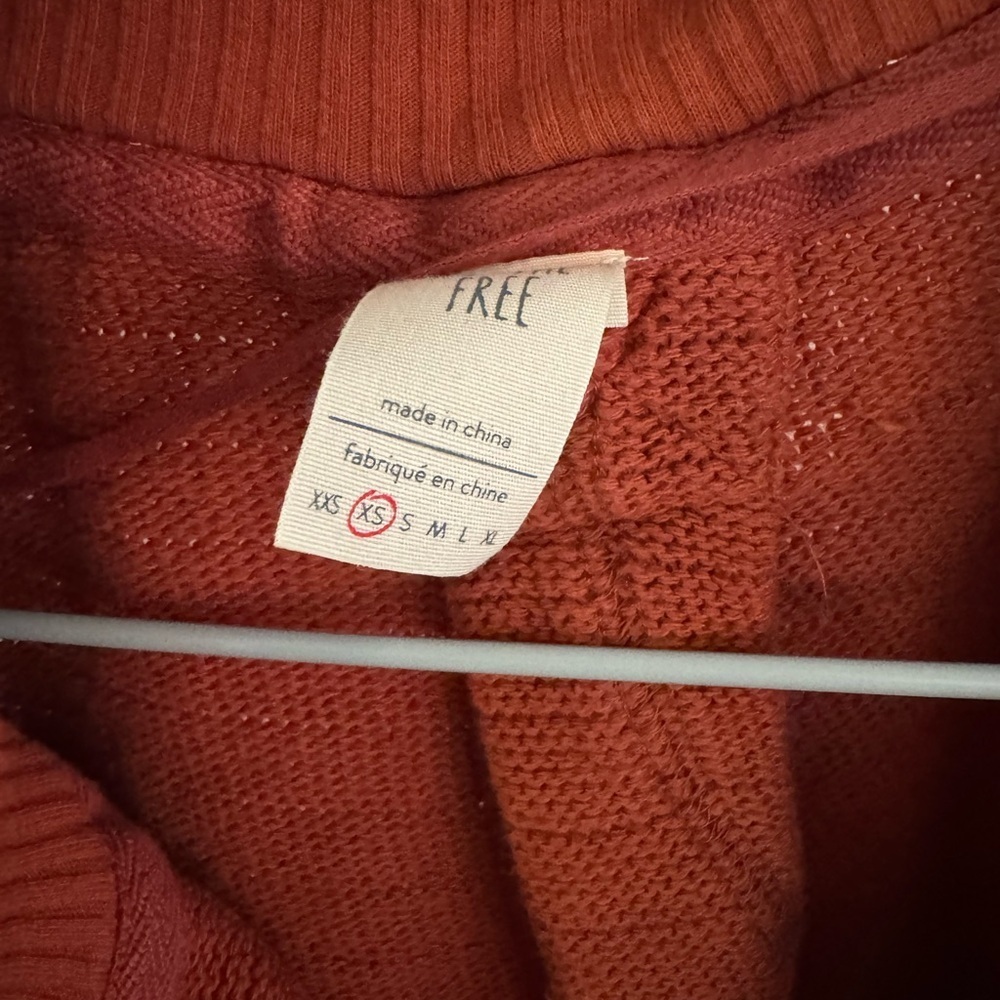 FP We The Free Rust Orange Distressed Sweater - Picture 2 of 3